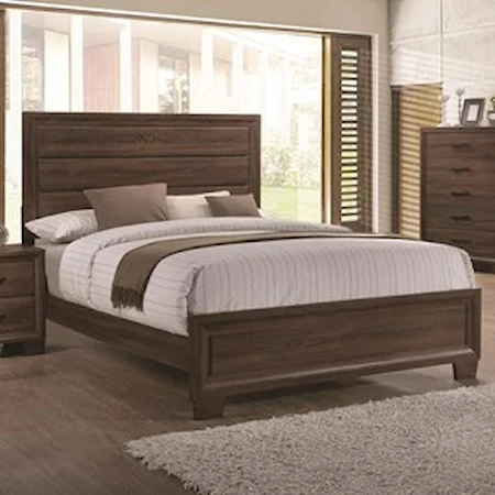 Transitionally Styled Queen Panel Bed