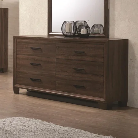 Transitional Six Drawer Dresser