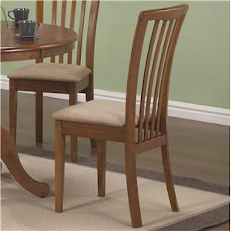 Slat Back Side Chair with Upholstered Seat