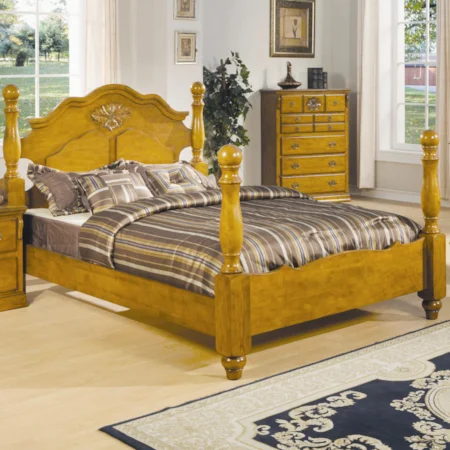 Queen Country Style Poster Bed