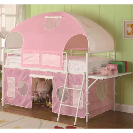 White & Pink Tent Bunk Bed