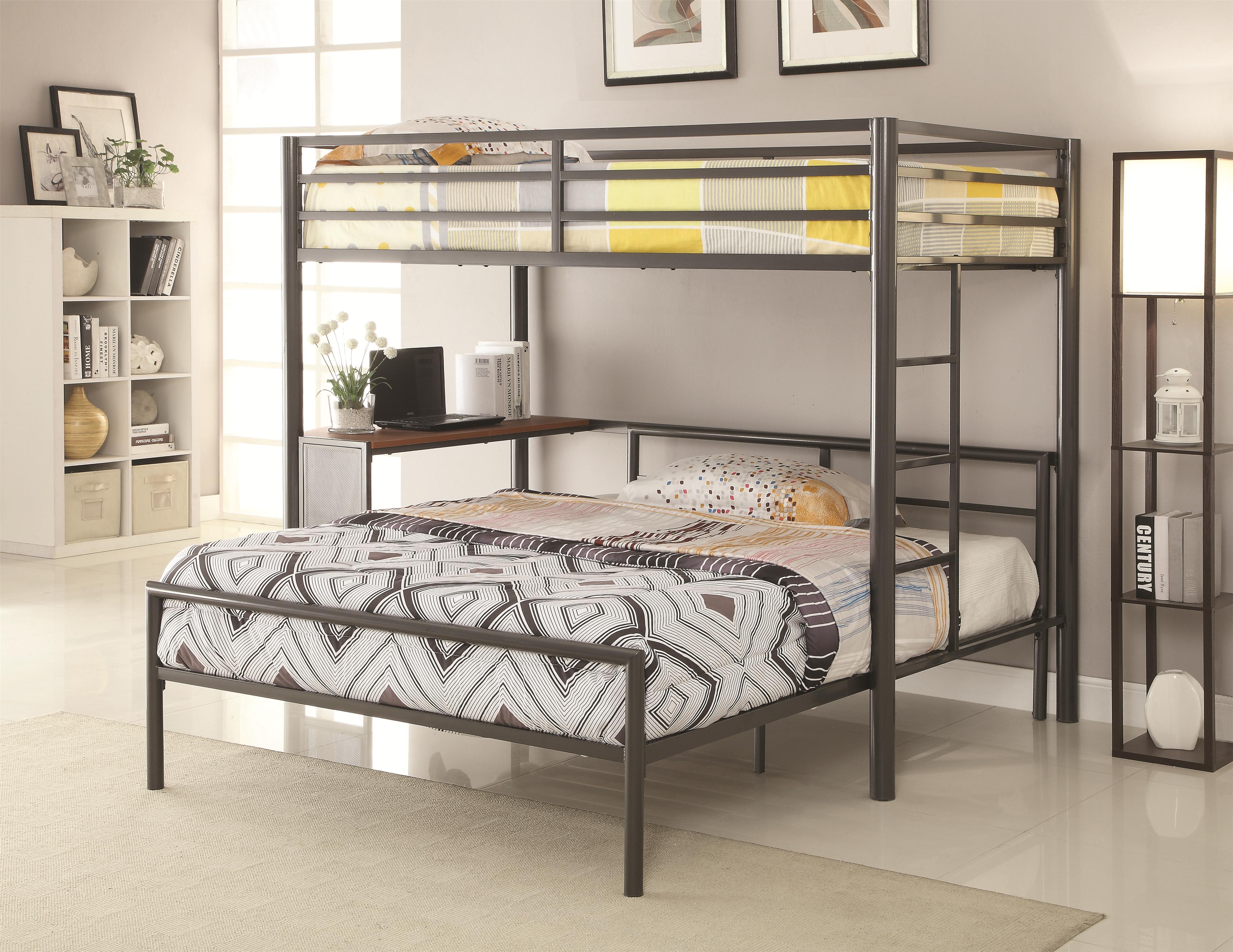 Coaster Bunks 460229+300279F Metal TwinoverFull Workstation Loft Bed