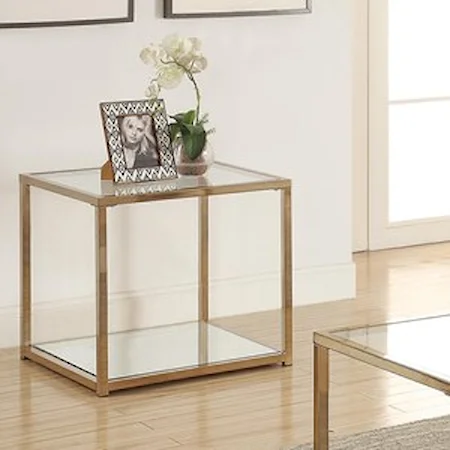 End Table with Mirror Shelf