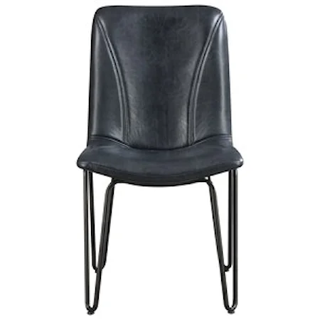 Dining Chair with Leatherette Seat and Hairpin Legs
