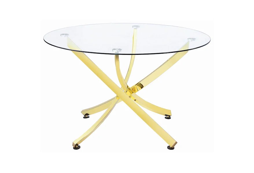 Coaster Chanel 108441 Glam Round Dining Table with Gold Colored