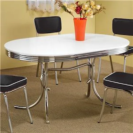 Chrome Plated Oval Dining Table