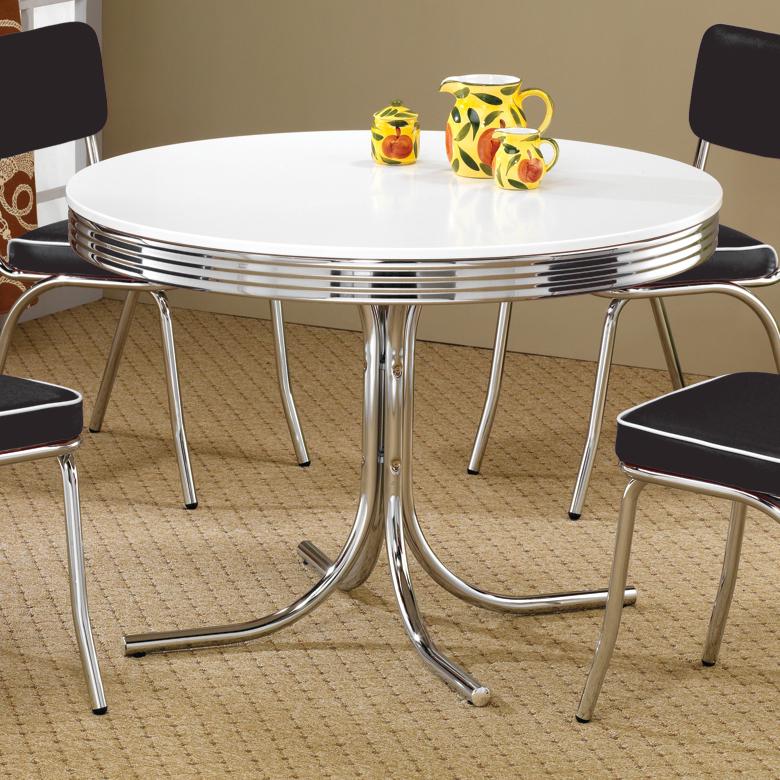 Coaster Cleveland 2388 Round Chrome Plated Dining Table Z R