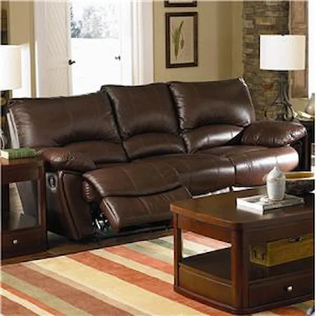 Brown Leather Double Power Reclining Sofa