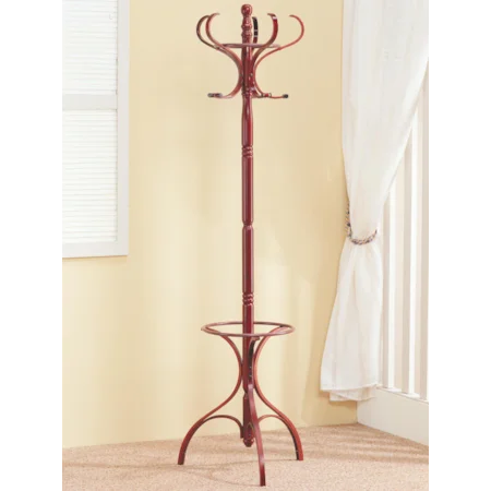 Walnut Finish Coat Rack