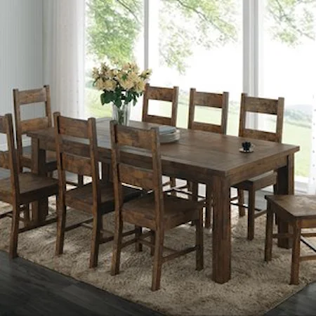 Rustic Dining Table with Over-Sized Block Legs