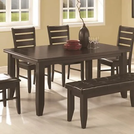 Casual Dining Table with Tapered Legs