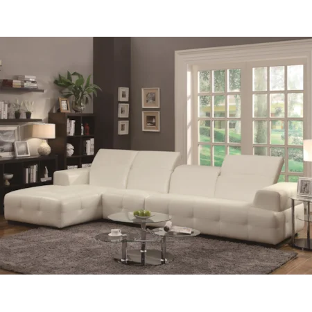 Contemporary Sectional Sofa with Wide Arms