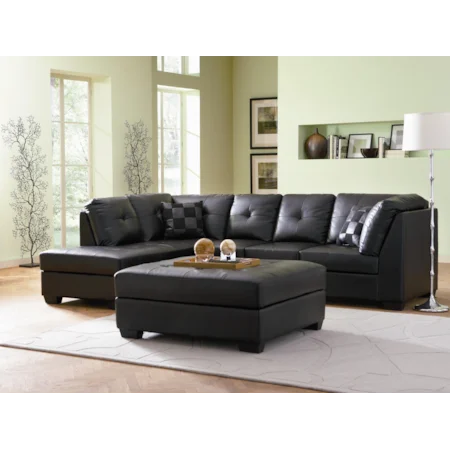 Leather Sectional Sofa with Left-Side Chaise