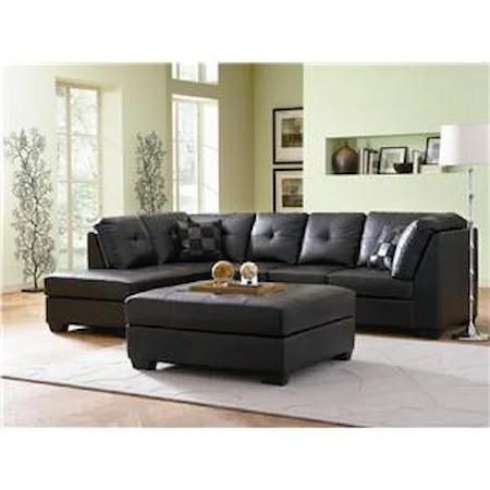 Leather Sectional Sofa with Left-Side Chaise