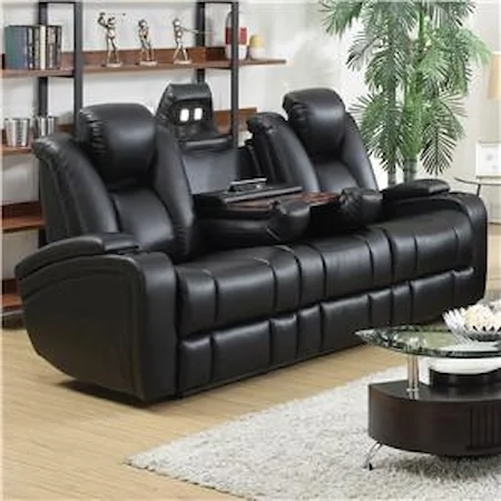 Reclining Power Sofa with Adjustable Headrests & Storage in Armrests