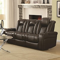 Casual Power Reclining Sofa with Cup Holders, Storage Console and USB Port