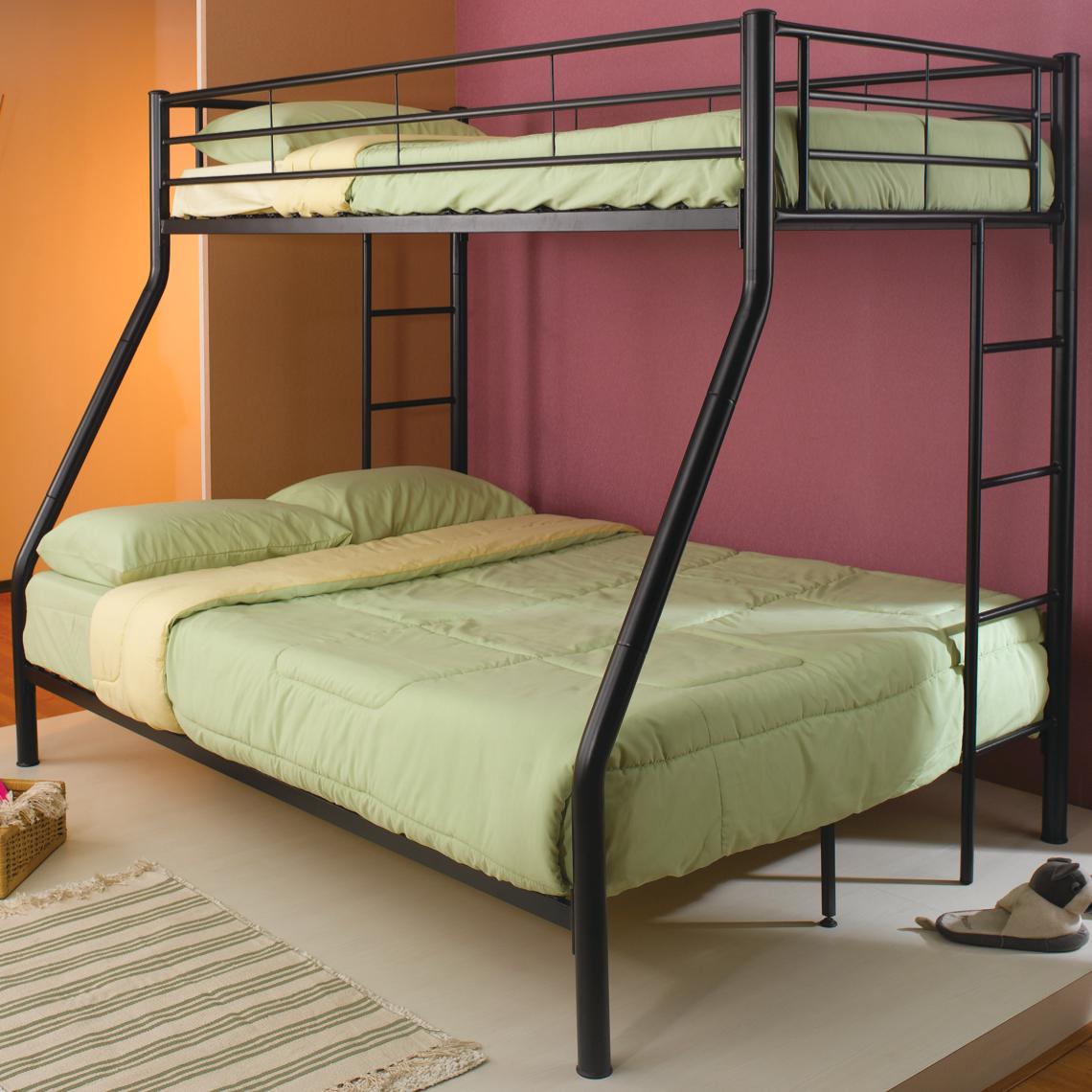 Metal frame bunk bed twin over full discount