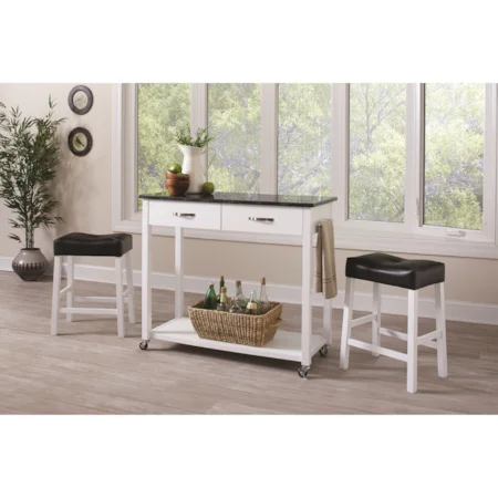 3 Piece Dining Set with Two-Tone Finish