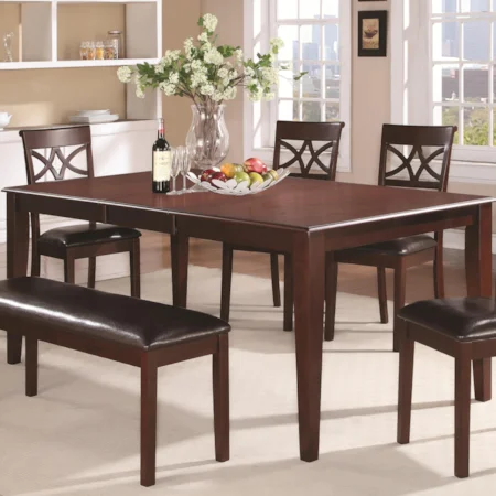 Versatile Rectangular Dining Table with 18" Extension Leaf