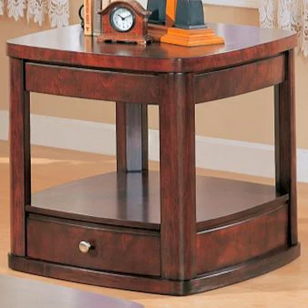 Contemporary End Table with Drawer and Shelf