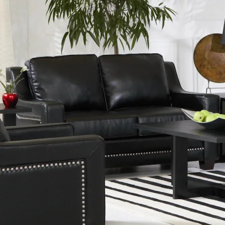 Contemporary Leather Loveseat
