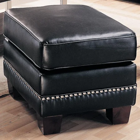 Contemporary Leather Ottoman