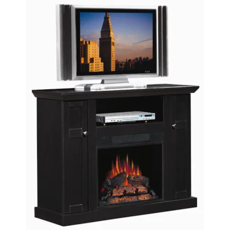 Laminate Black Ash Media Mantel Electric Fireplace