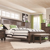 King Bed with Louvered Panel Headboard