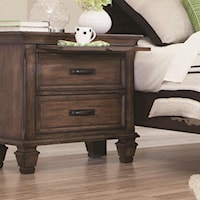 2 Drawer Nightstand with Pull Out Tray