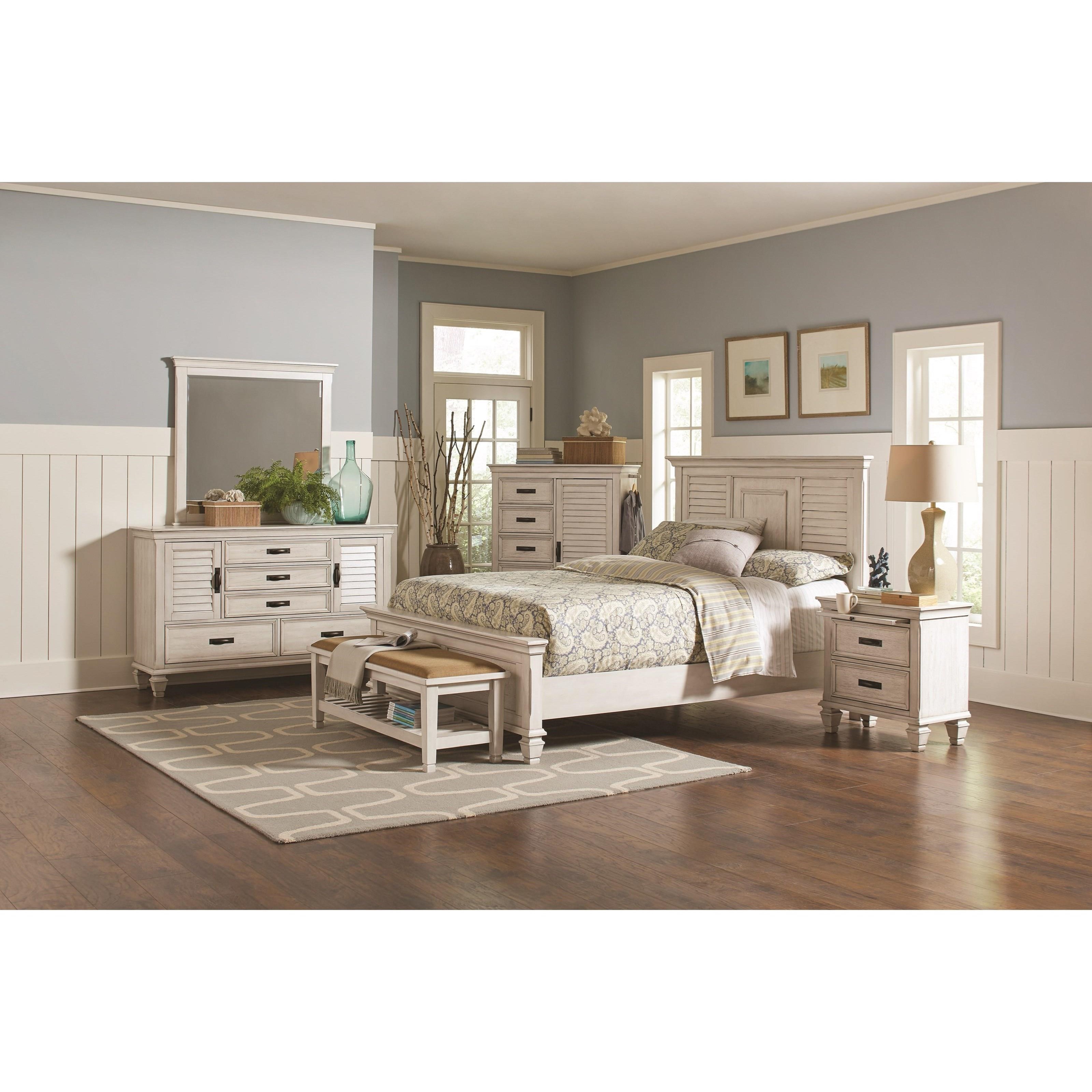 Coaster Franco 205331KE King Bed with Louvered Panel