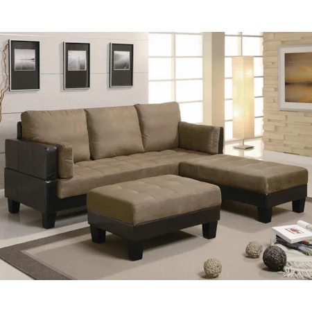 Contemporary Sofa Bed Group with 2 Ottomans