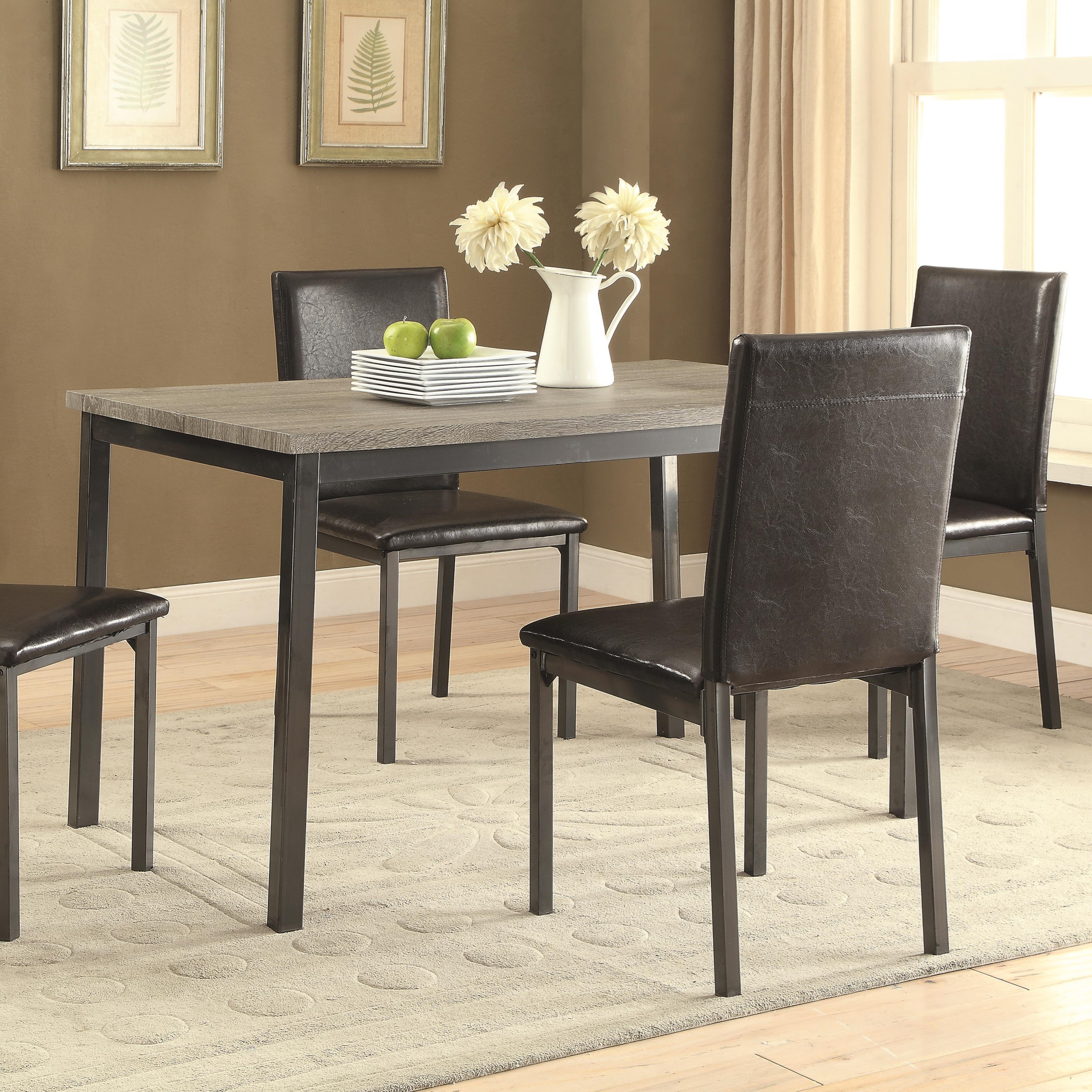 Coaster 106281 contemporary clear glass store top dining table with leaves
