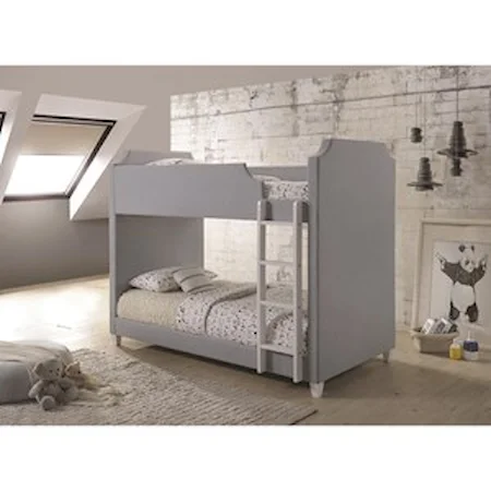 Upholstered Two-Tone Bunk Bed