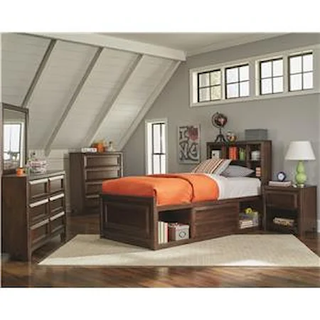 Twin Bed with Bookcase Storage