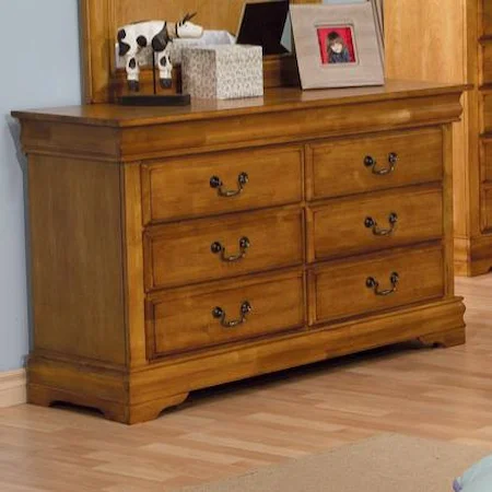Louis Philippe 6 Drawer Dresser