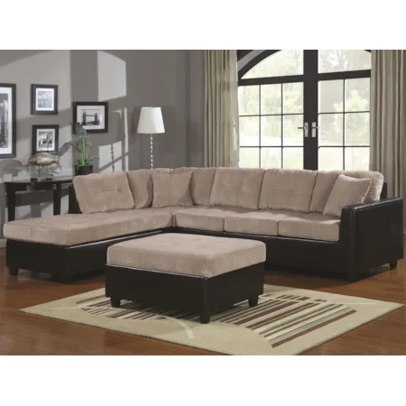 L-Shape Casual Contemporary Sectional with Reversible Chaise