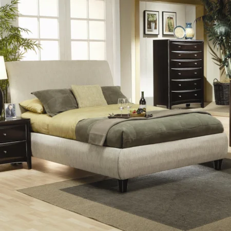 King Contemporary Upholstered Bed