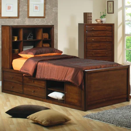 Full Bookcase Bed with Underbed Storage