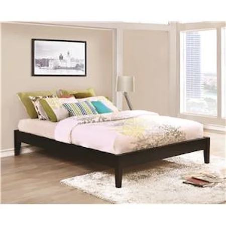 Full Platform Bed in Cappuccino Finish