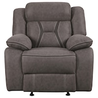Casual  Pillow-Padded Glider Recliner with Contrast Stitching