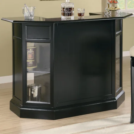 Contemporary Bar with Wine Rack and Stemware Storage