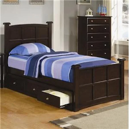 Twin Storage Bed with Drawers