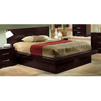 Queen Platform Bed with Rail Seating and Lights