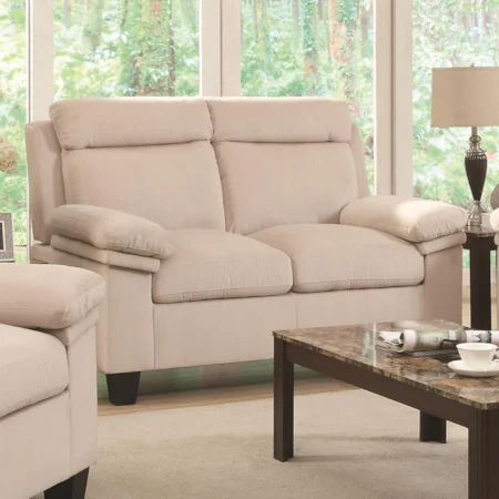 Casual Loveseat with Pillow Topped Arms