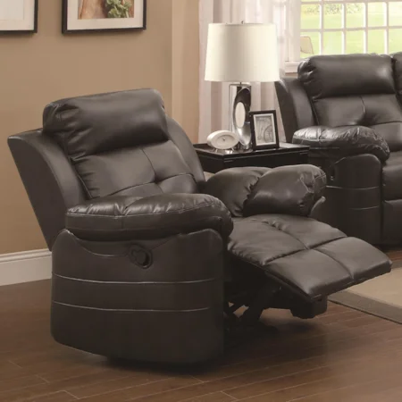 Contemporary Styled Recliner with Center Tuft in the Seat Back