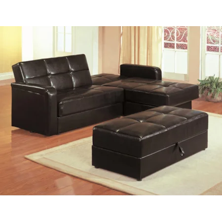 Contemporary Chaise Sofa Sleeper Sectional with Storage