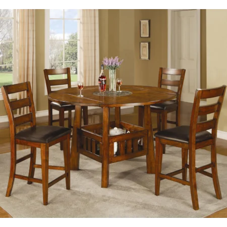 Round/Square Counter Table w/ 4 Bar Stools