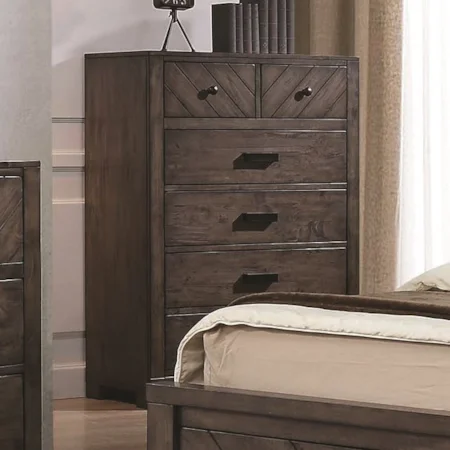 6 Drawer Rustic Chest w/ Felt-Lined Drawers