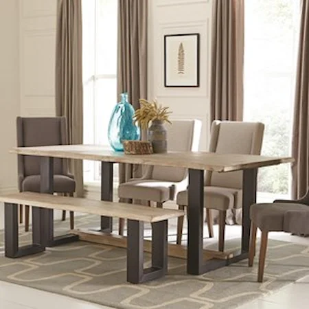 Contemporary Dining Table with U-Shaped Base