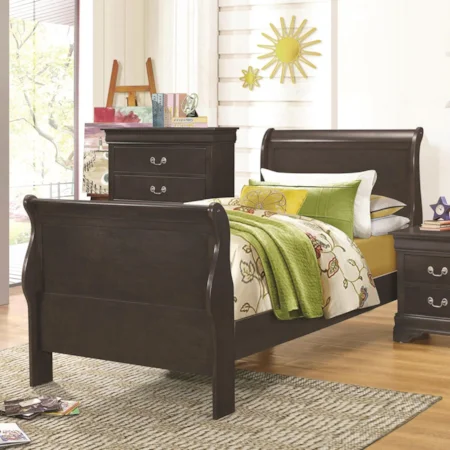 Twin Sleigh Panel Bed